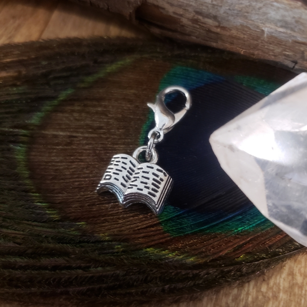 SpellBOOK Witchy Charm for Wiccan Bracelet Witch Bag clip Professor Teacher Gift